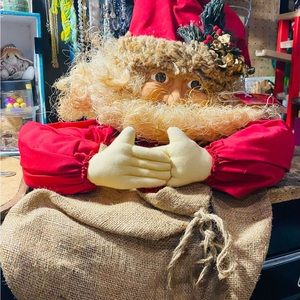 Vintage Mantel/Shelf sitting Plush Santa Clause